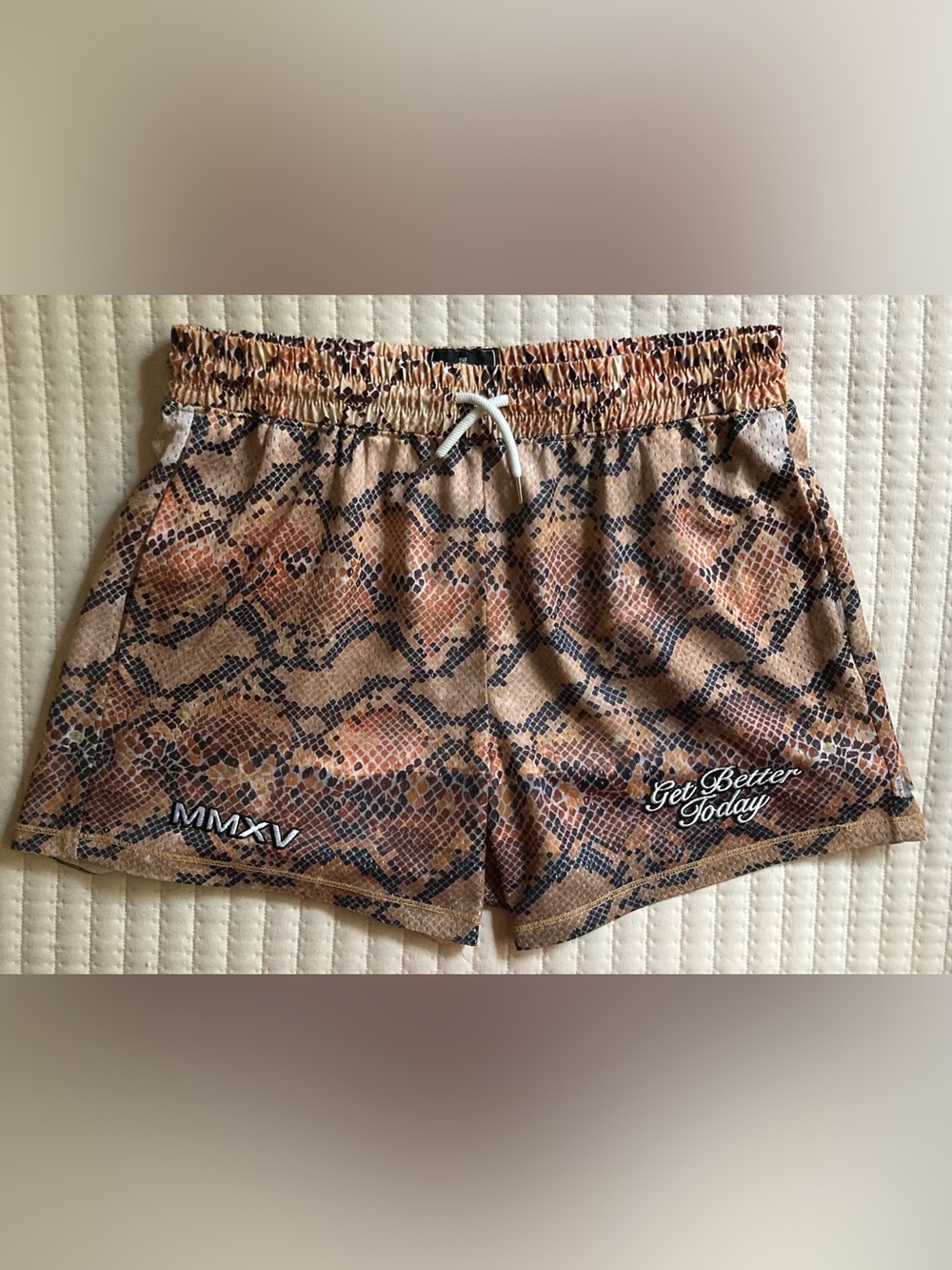 Get Better Today Mesh Athletic Gym Shorts Men’s Large 4.5 Snakeskin GBT Lifting